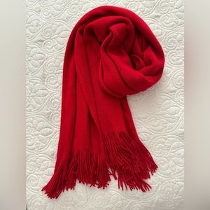 Gorgeous Cozy Red Oversized Fringed Shawl Wrap